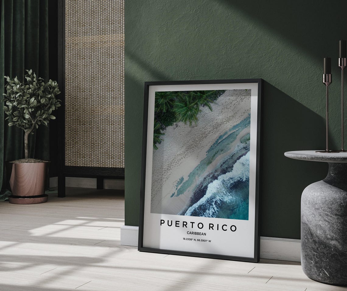 Puerto Rico Art Puerto Rico Print Puerto Rico Poster Puerto Rico Art Puerto Rico Photo Puerto Rico Map Puerto Rico Painting - Image 2
