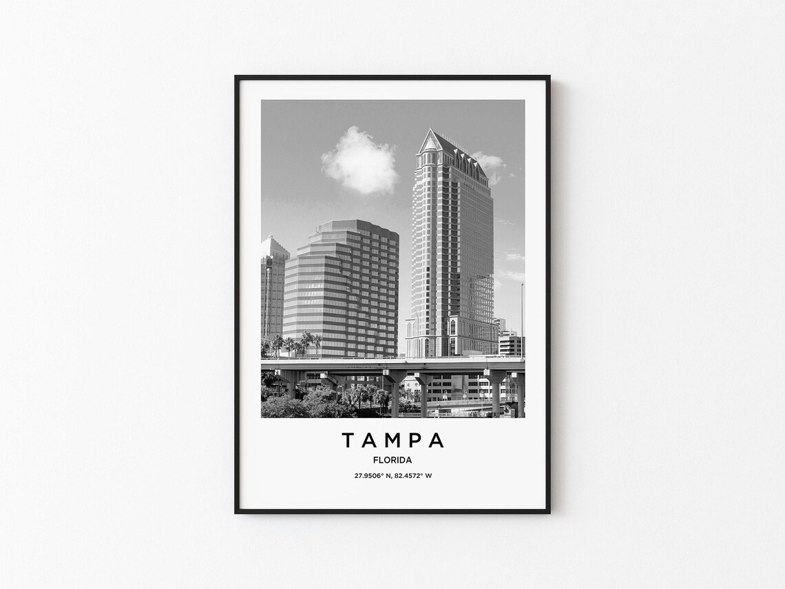 Tampa Travel Poster, Tampa Map Art Print