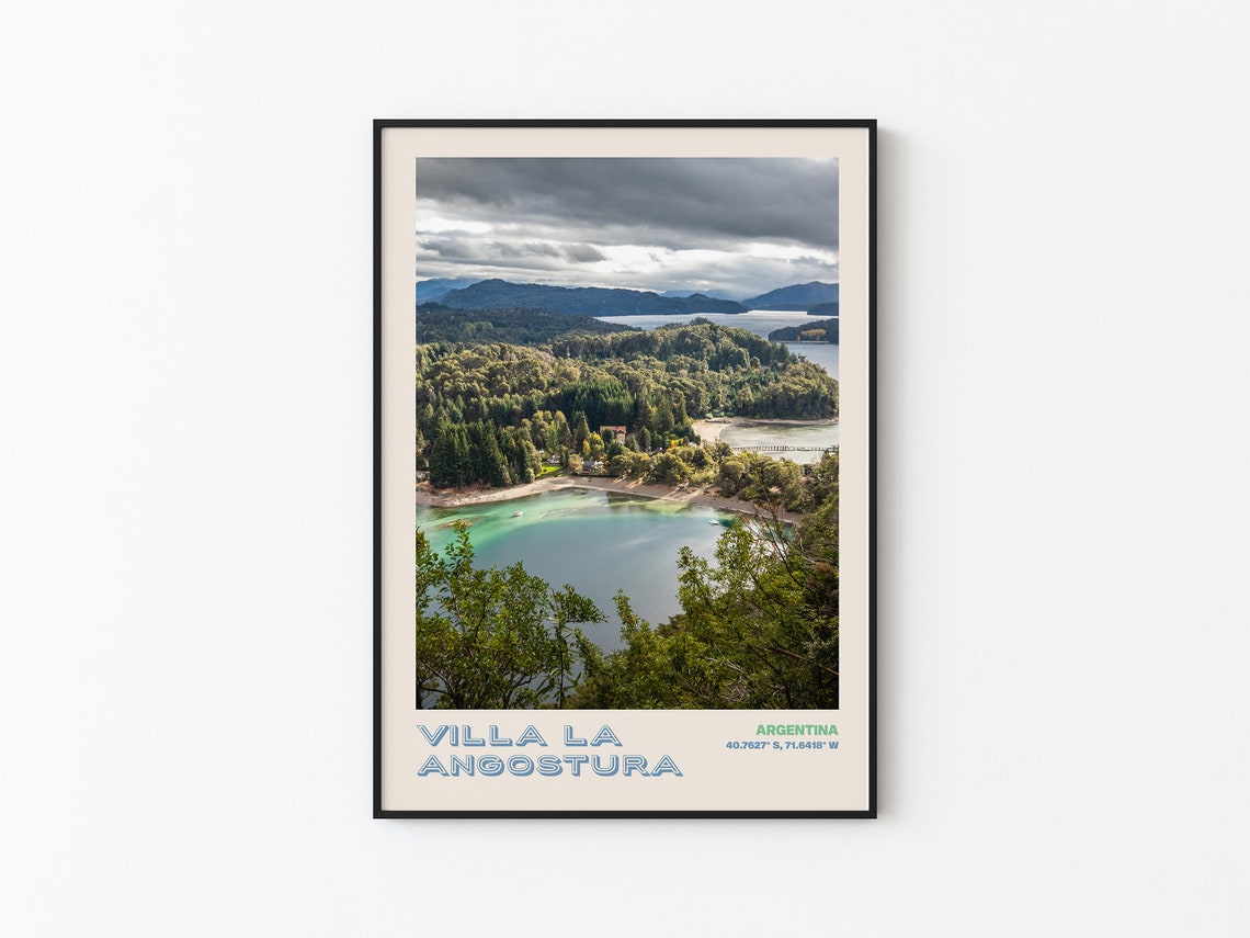 Villa La Angostura Travel Poster Angostura Print Angostura Photo Print Angostura Wall Decor Angostura Travel Art Argentina Angostura 1 - Image 3
