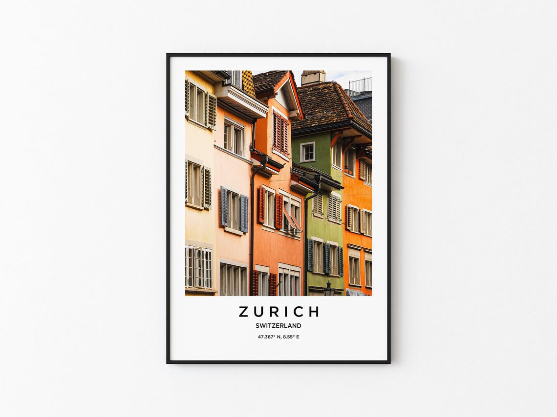 Zurich Art Zurich Print Zurich Poster Zurich Art Zurich Photo Zurich Map Zurich Painting Zurich Travel
