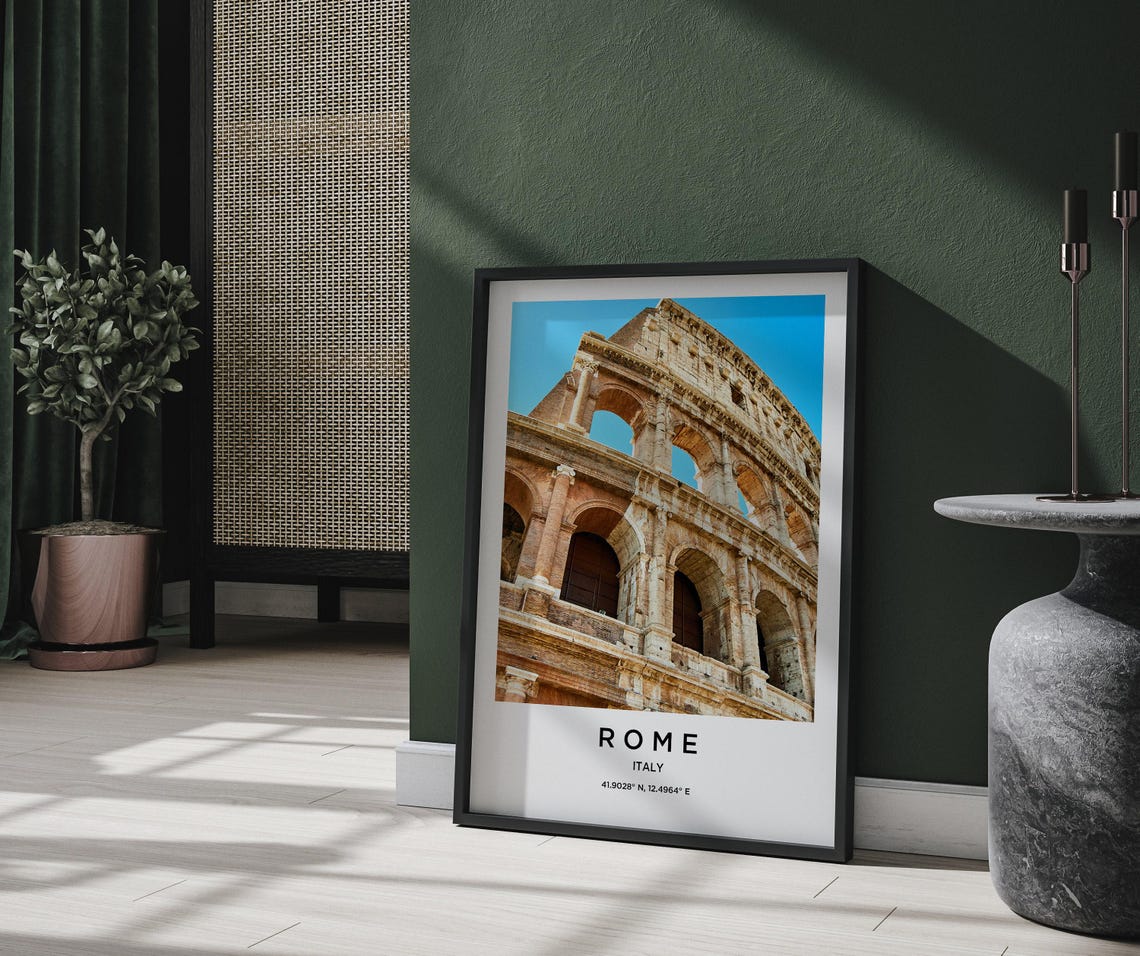 Rome Italy Colosseum Low Angle Stone Arches Ancient Landmark Poster - Image 2