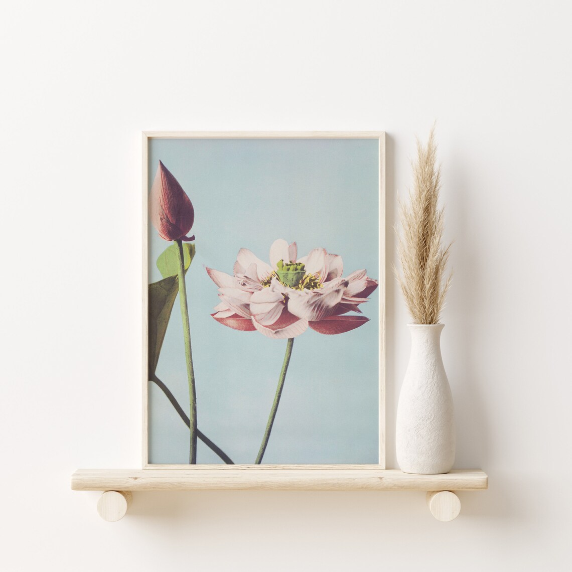 Pink Lotus Flower Minimal Floral Zen Photography Style Poster - Image 2