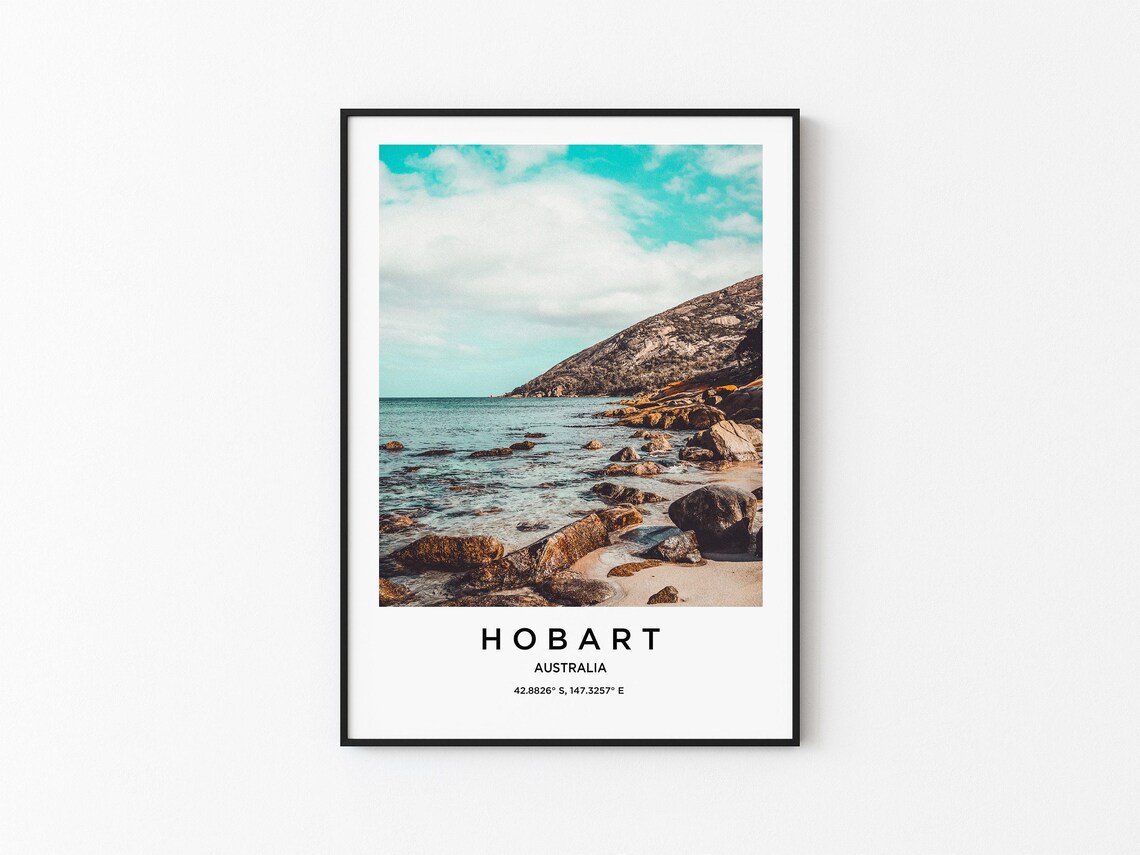 Hobart Australia Rocky Tasmanian Beach Clear Water Photography Poster