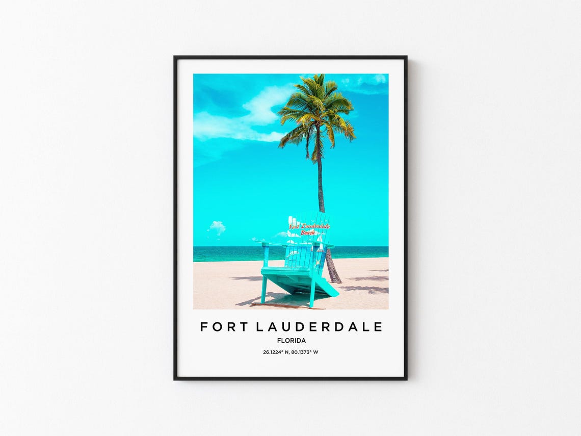 Fort Lauderdale Art Fort Lauderdale Print Fort Lauderdale Poster Fort Lauderdale Art Fort Lauderdale Photo Fort Lauderdale Map
