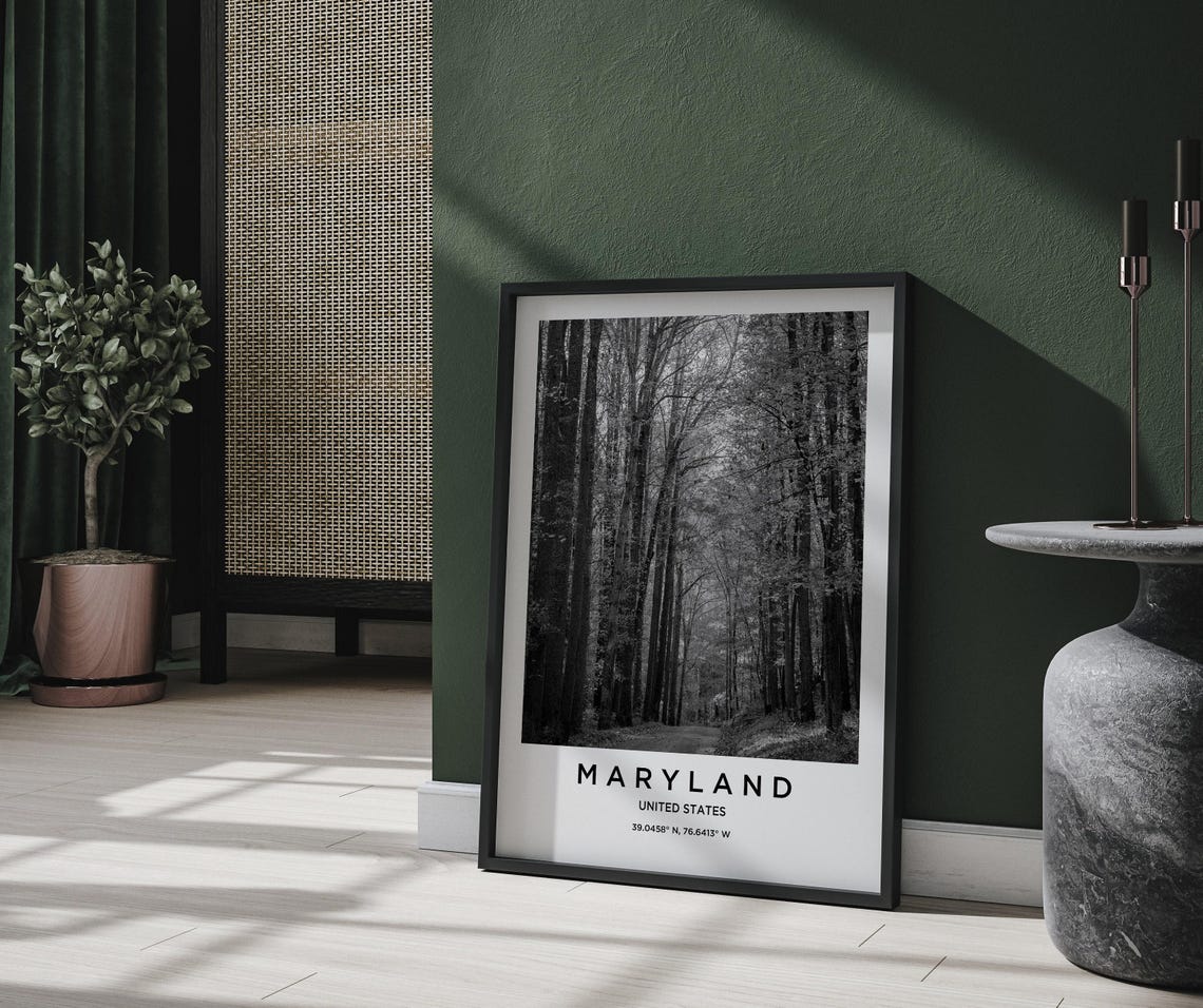 Maryland Art Maryland Print Maryland Poster Maryland Art Maryland Photo Maryland Map Maryland Painting Maryland Travel - Image 2