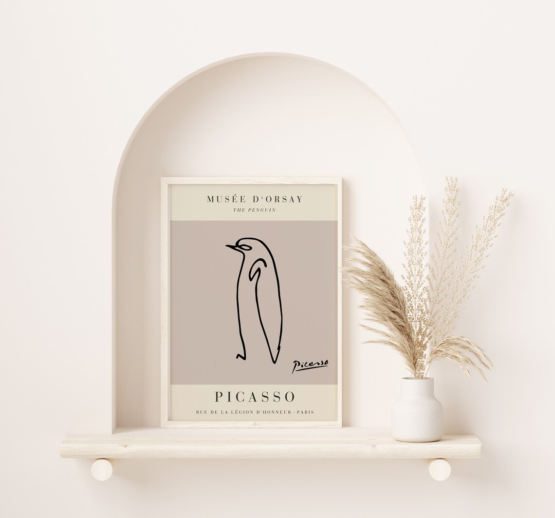 Pablo Picasso The Penguin Minimalist Single Line Animal Print - Image 2