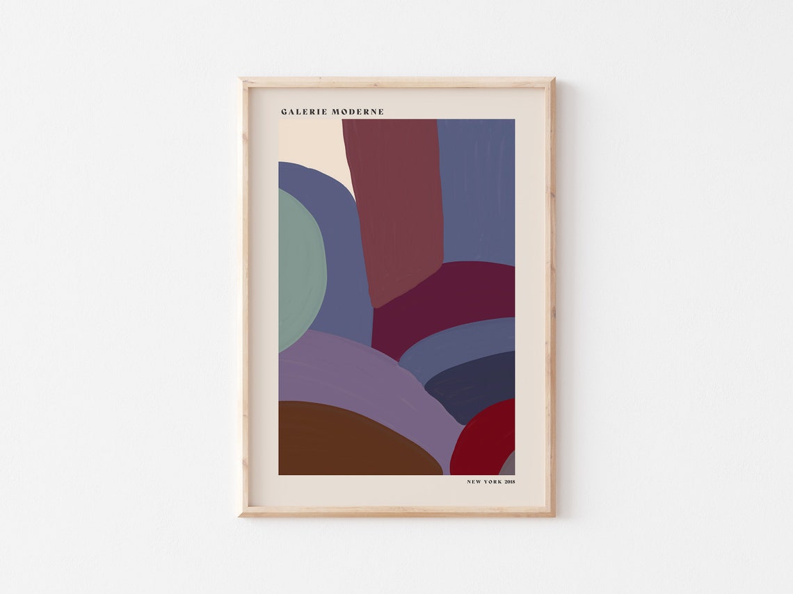 Galerie Moderne Bold Terracotta Periwinkle Abstract Shapes Poster - Image 3