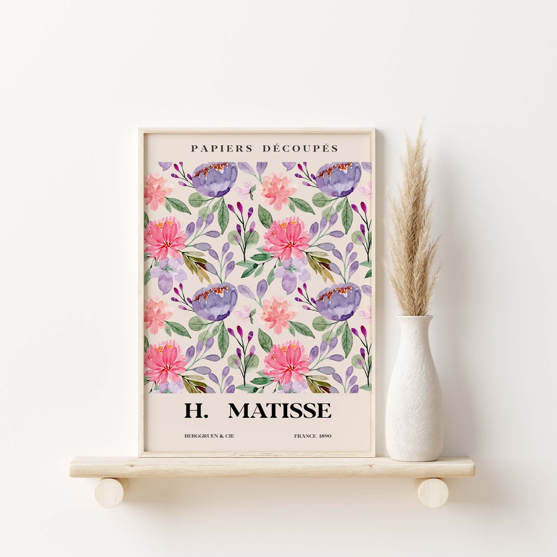 Matisse Papiers Decoupes Pink Watercolor Floral Exhibition Poster