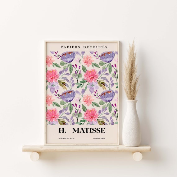Vintage Pink Lilac Pretty Flowers Matisse Print Henri Matisse Wall Art Henri Matisse Matisse Poster Matisse Print A5 A4 A3 A2 A1 A0