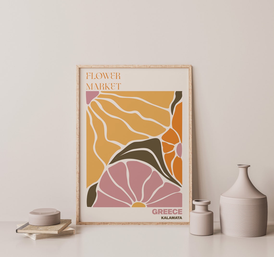 Greece Kalamata Flower Market Mustard Rose Abstract Bloom Poster - Image 2