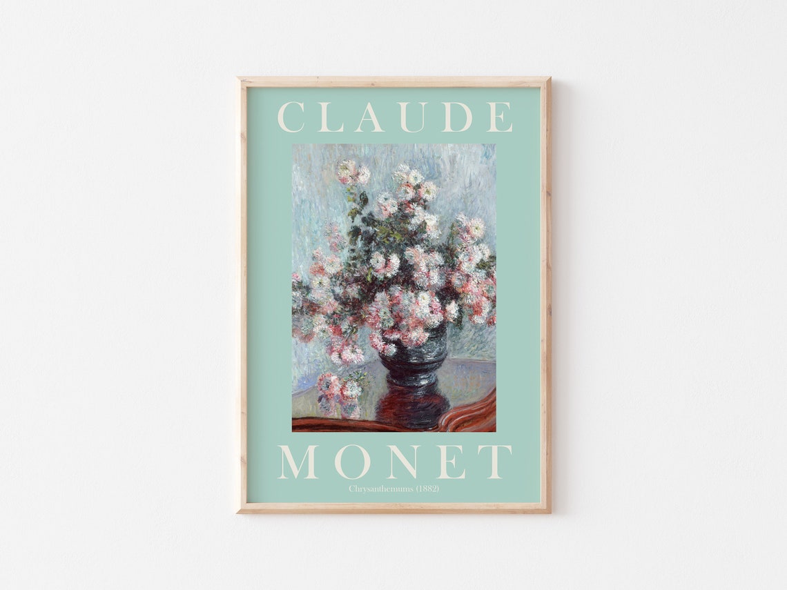 Claude Monet Chrysanthemums 1882 Floral Still Life Mint Poster - Image 2