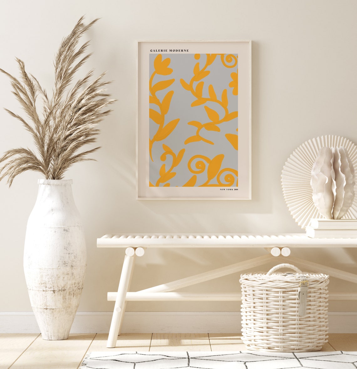 Galerie Moderne Yellow Botanical Vine Gray Modern Abstract Poster - Image 3