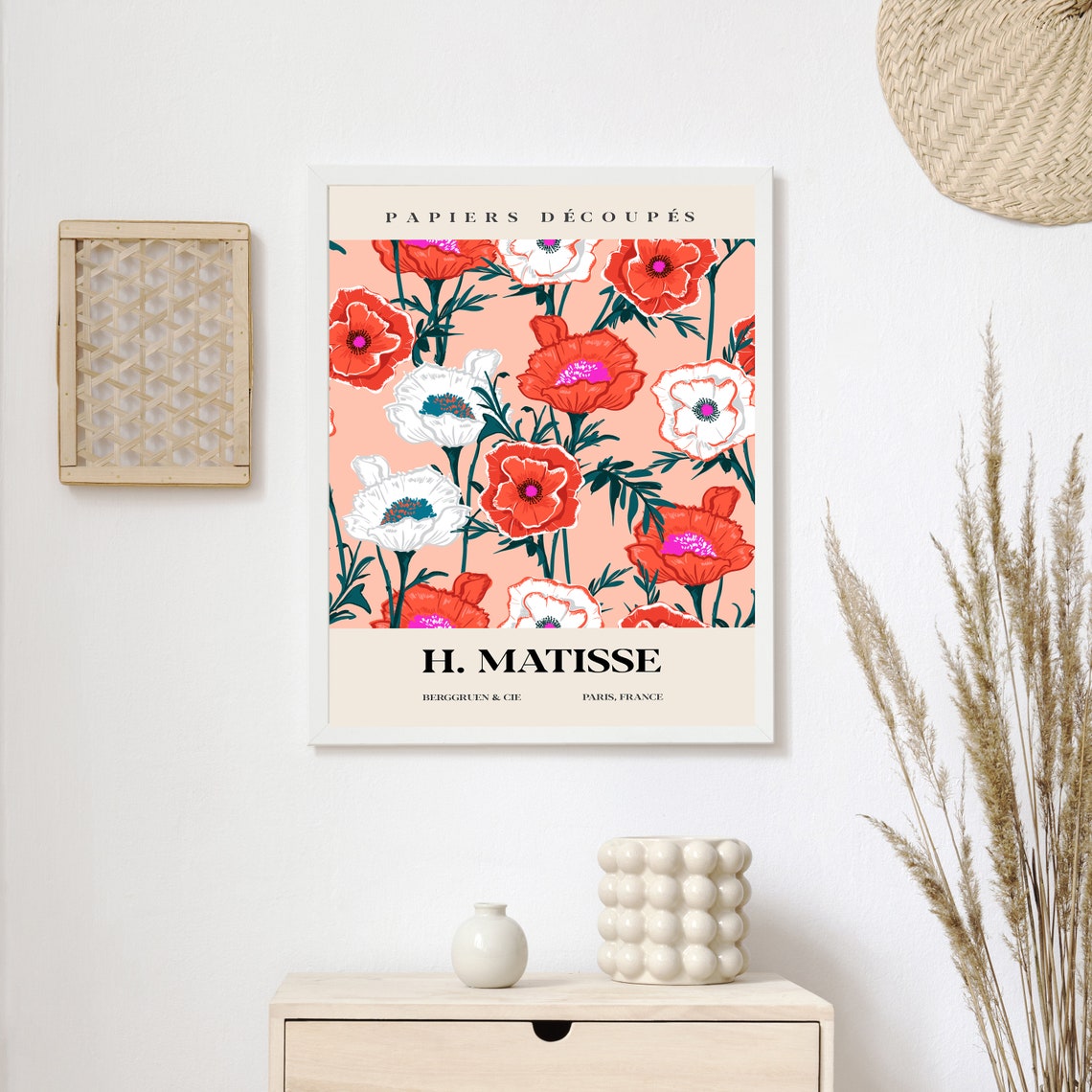 Henri Matisse Papiers Decoupes Red and White Poppy Art Poster - Image 2
