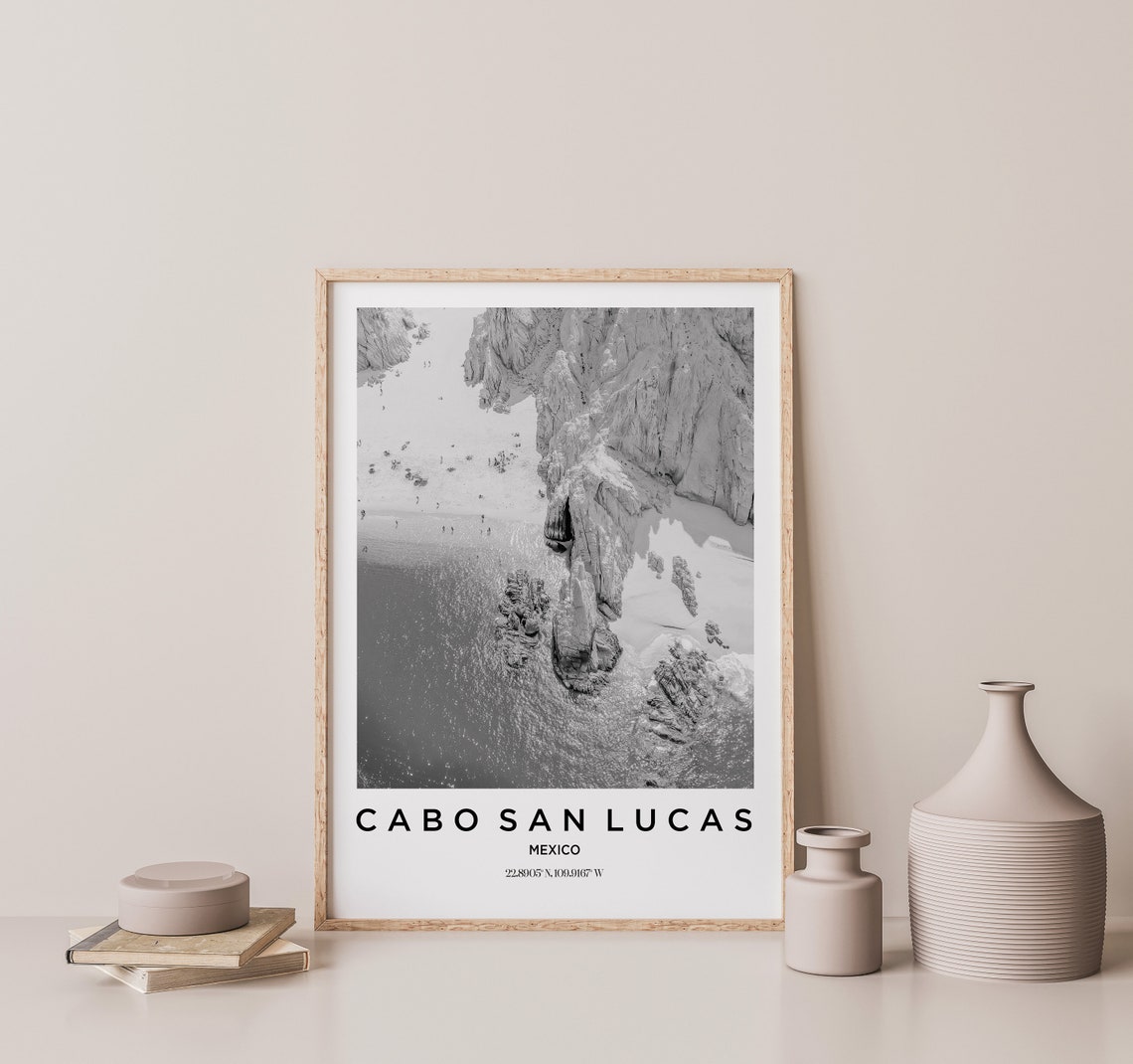 Cabo San Lucas Travel Poster Cabo San Lucas Print Cabo San Lucas Photo Print Black And White Photography Monochrome Travel Photography - Image 3