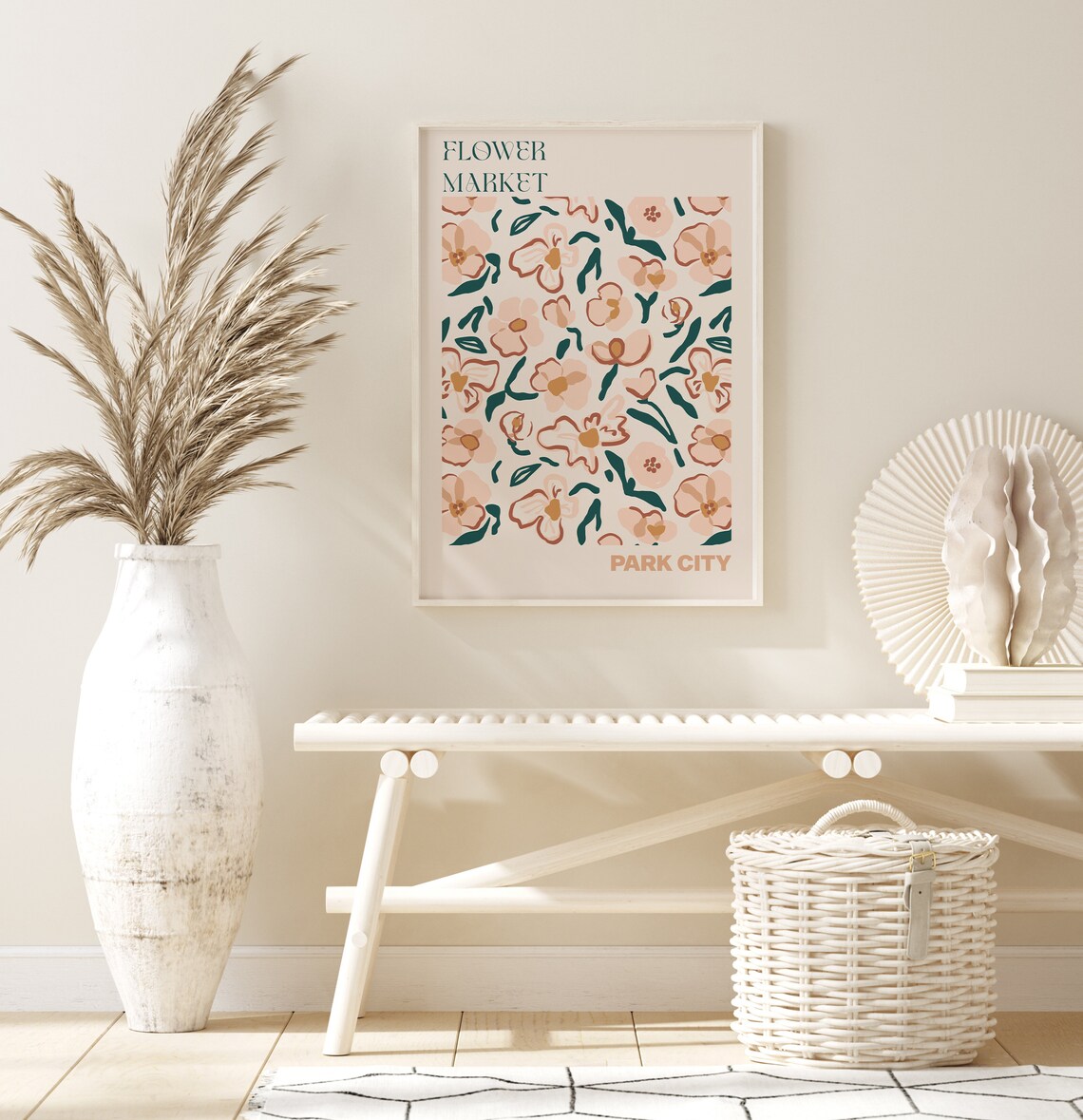 Park City Flower Market Poster Sage Green Terracotta Artwork - Image 2