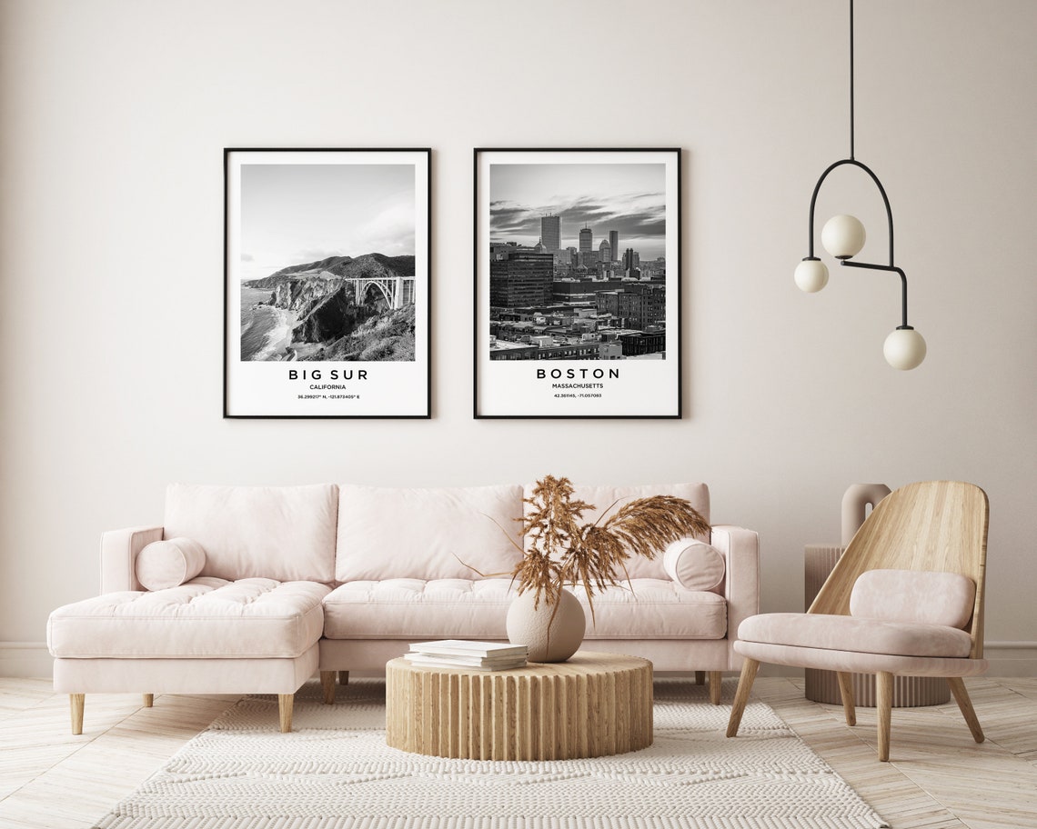 Boston Massachusetts Skyline Black and White Photo Art Poster - Image 3