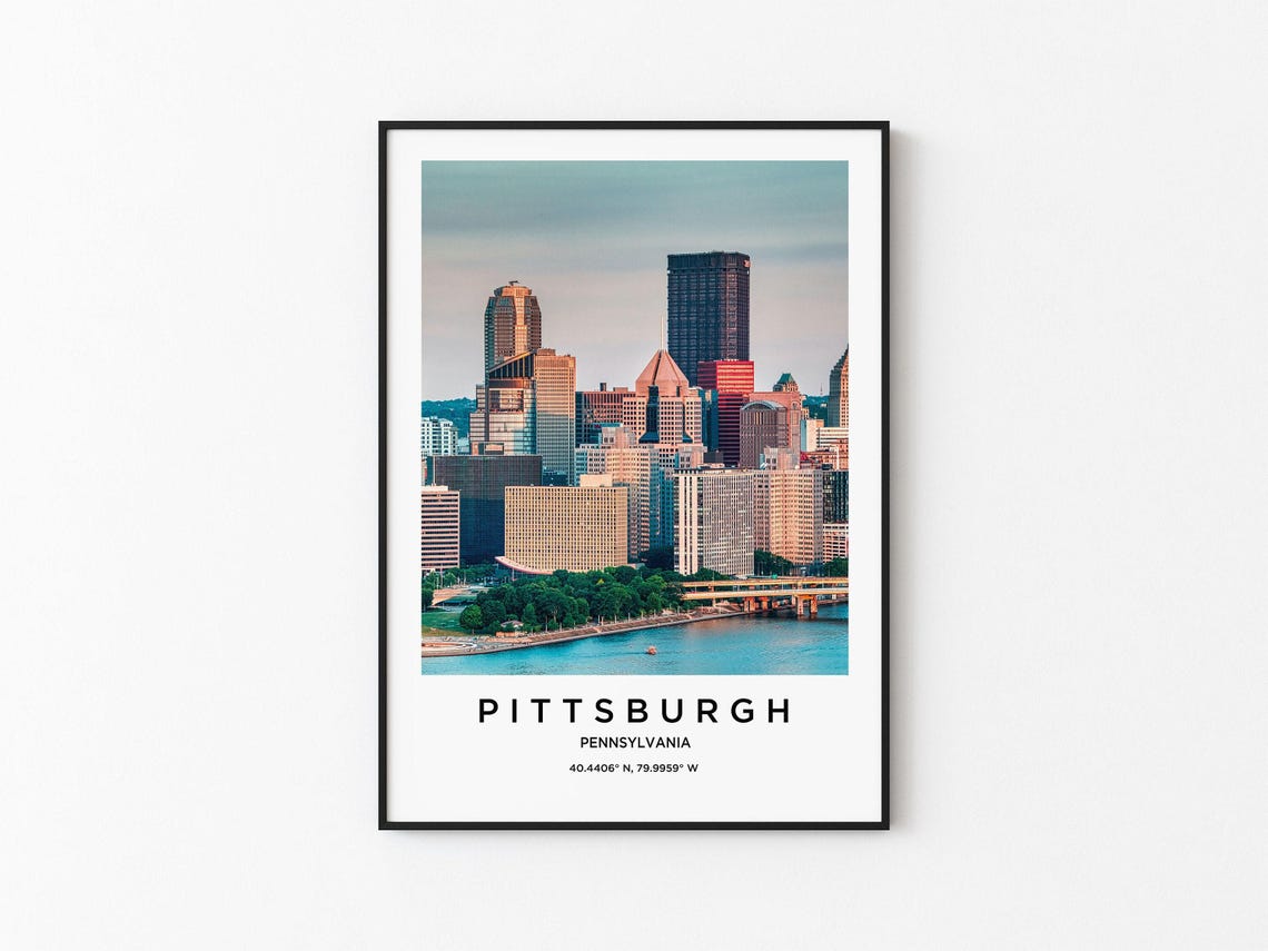 Pittsburgh Pennsylvania Skyline Across the River at Dusk Poster