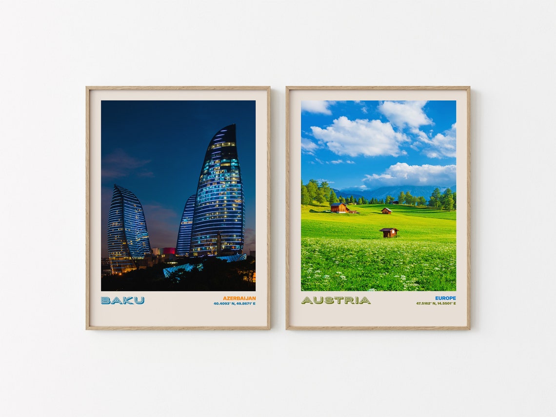 Baku Travel Poster Baku Print Baku Photo Print Baku Wall Decor Baku Travel Art Baku Azerbaijan Picture Baku 4 - Image 2