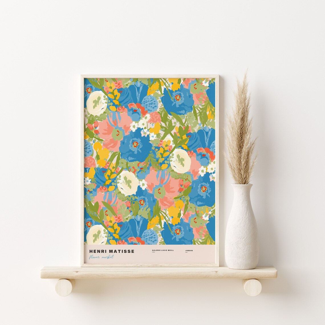 Pretty Pink Blue Flowers Matisse Print Henri Matisse Flower Market Print Flower Market Poster Exhibition Poster Gallery Wall - Image 2