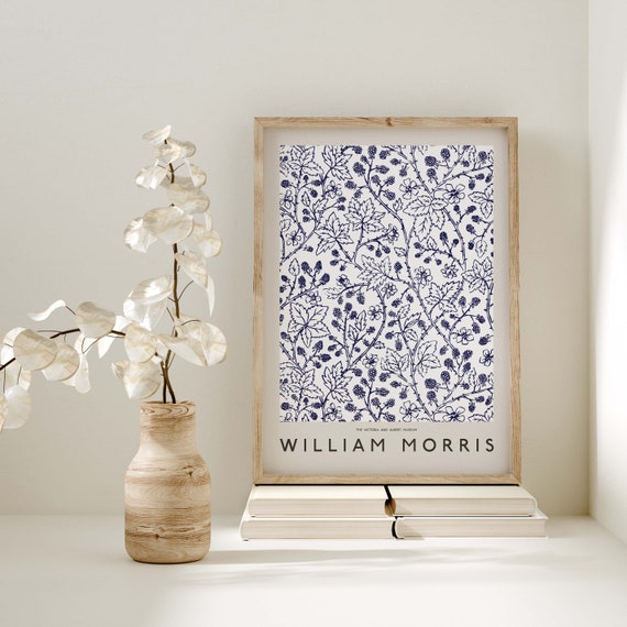 Pretty Blue Vintage Pattern William Morris Print Morris Exhibition Poster Art Nouveau Wall Art A6 A5 A4 A3 A2 A1 A0 William Morris