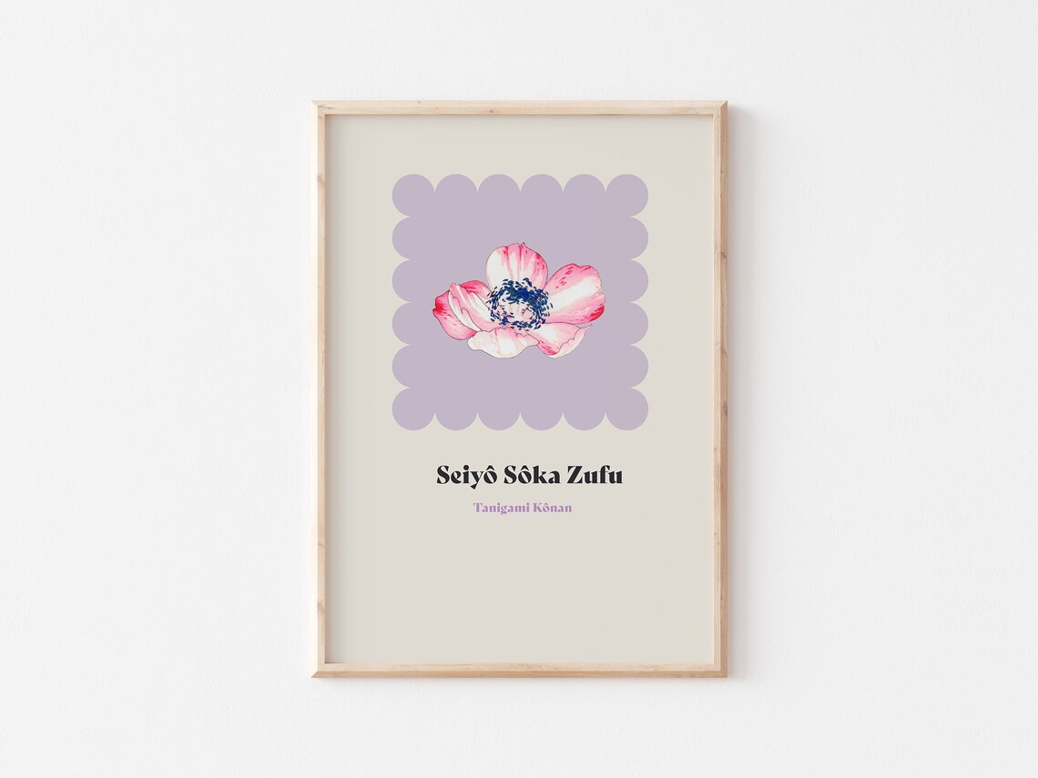 Tanigami Konan Seiyo Soka Zufu Pink Anemone Botanical Art Poster - Image 3