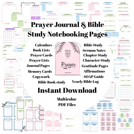 Prayer Journal and Bible Study Notebooking Pages