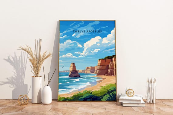 Twelve Apostles Australia Travel Print Poster Wall Art Vin
