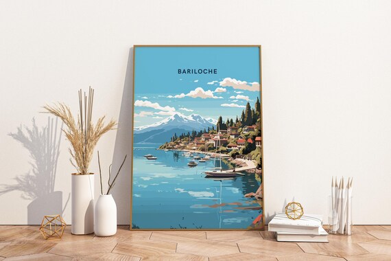Bariloche Argentina Travel Print Poster Wall Art Vintage