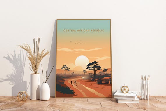 Central African Republic Travel Print Poster Wall Art Vinta