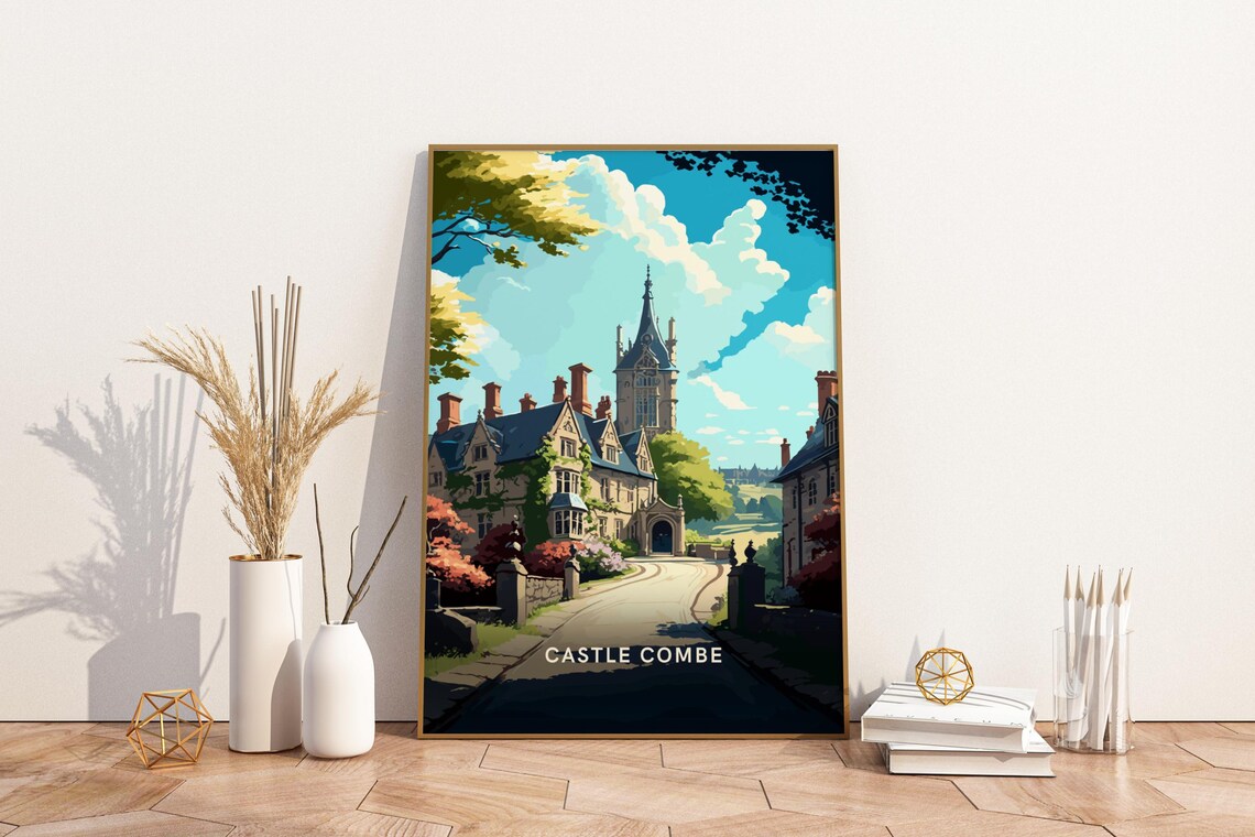 Castle Combe England Cotswolds Honey Stone Village Travel Poster