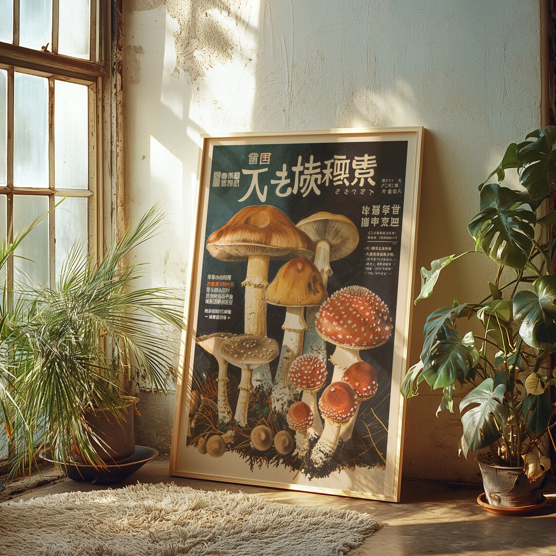 Japanese Mushroom Vintage Style Botanical Art Print - Image 3