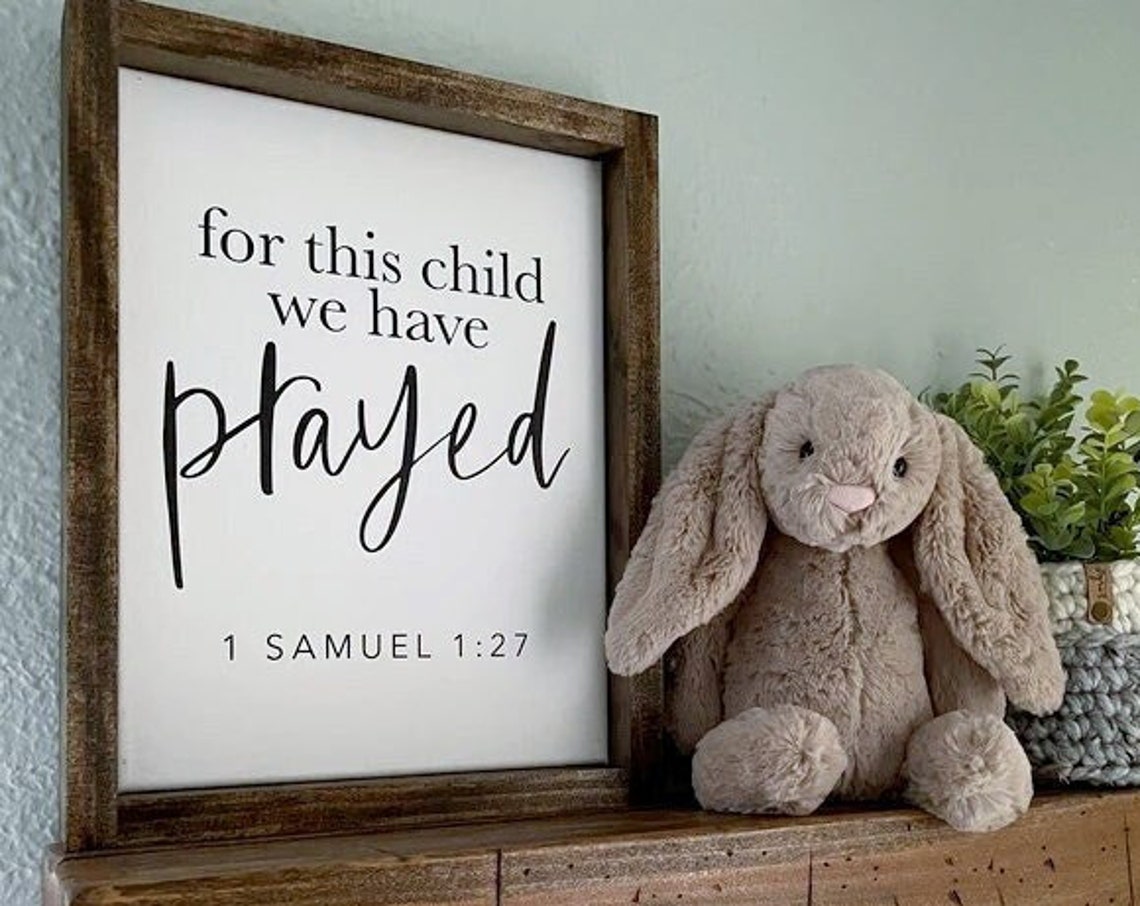 For This Child We Have Prayed 1 Samuel 1:27 Framed Nursery Poster - Image 3