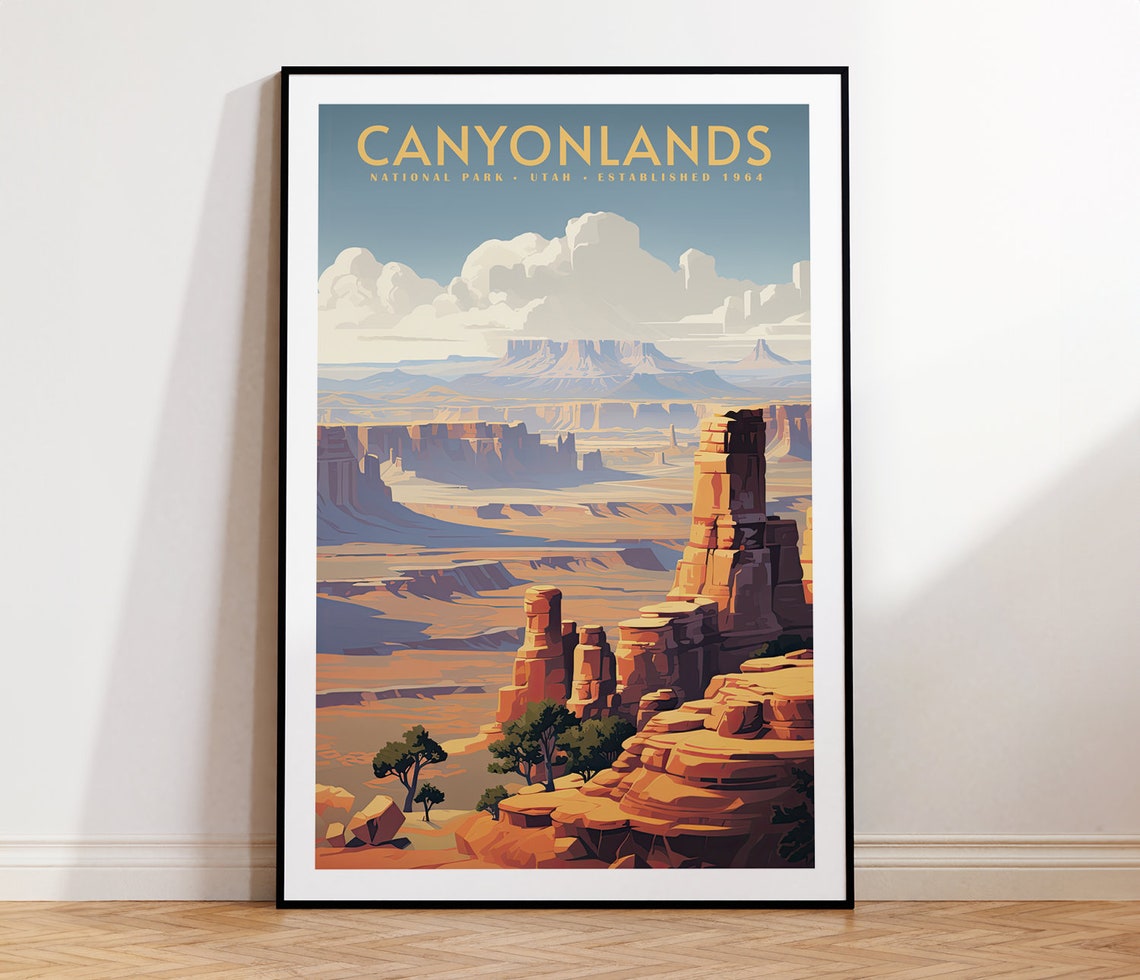 Canyonlands Utah National Park Red Rock Desert Retro Travel Poster