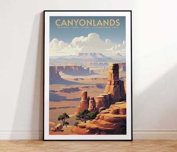 Canyonlands Utah National Park Red Rock Desert Retro Travel Poster