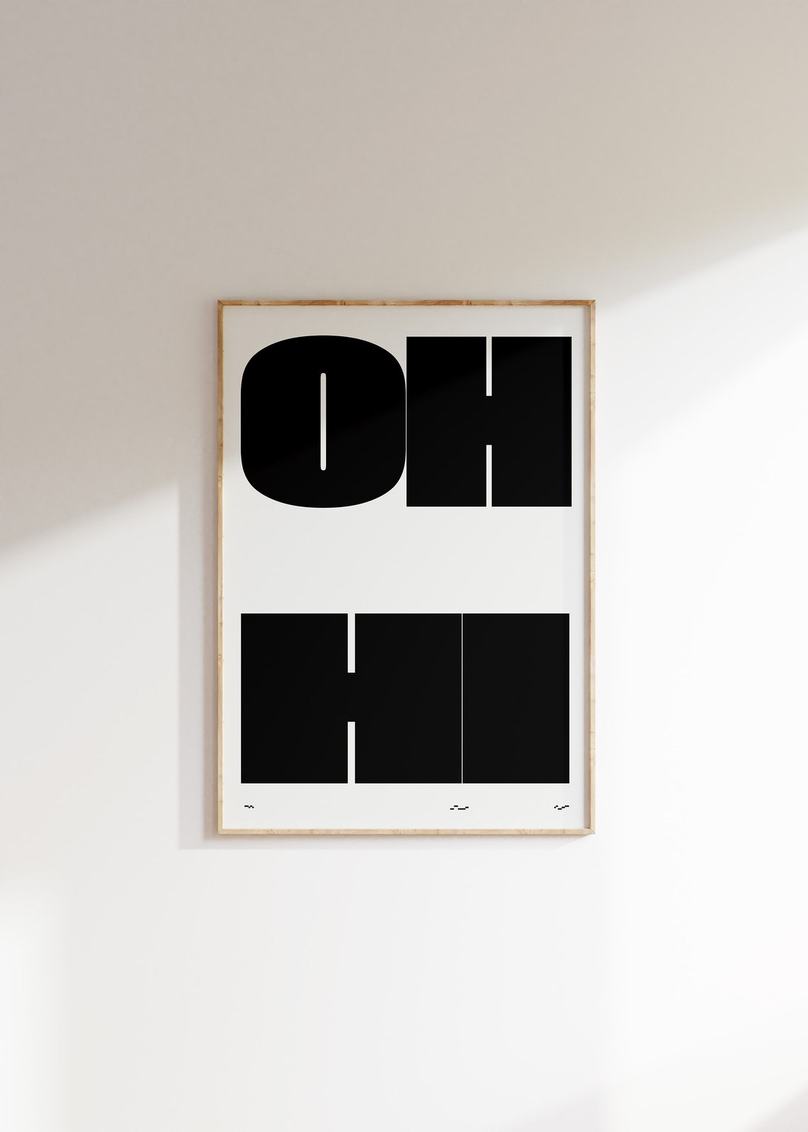 Oh Hi Bold Black Block Letters Minimalist White Greeting Poster - Image 4