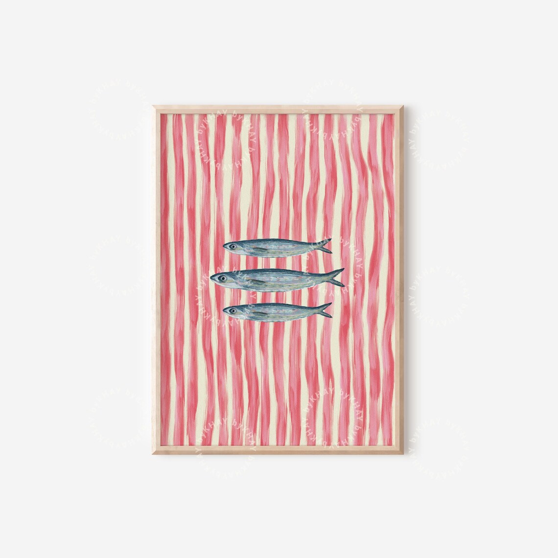 Sardines Fish Painted Print, Retro Modern Kitchen Poster - Image 4