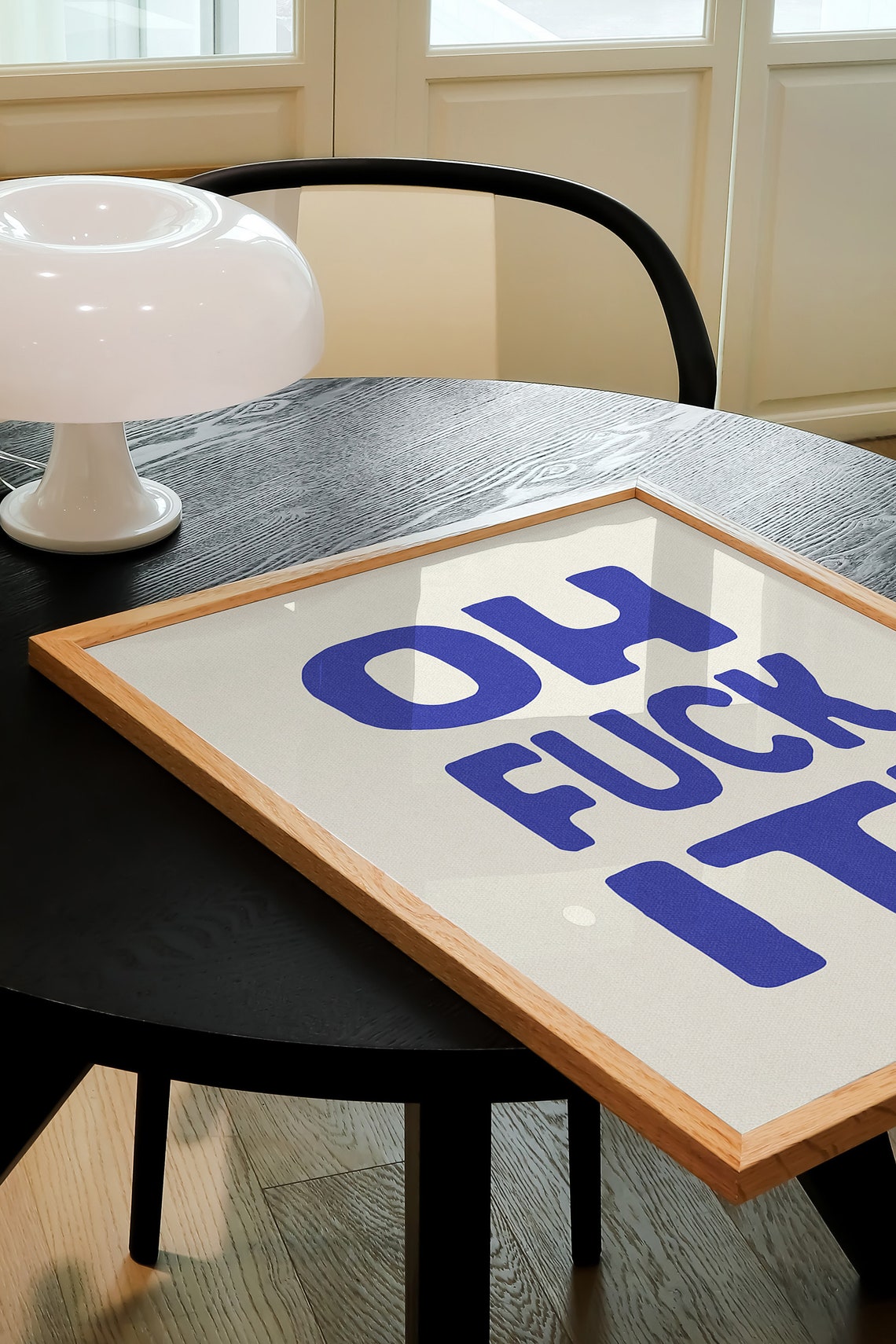 Oh Fuck It Poster Cobalt Blue Bold Typography Funny Surrender Quote - Image 3