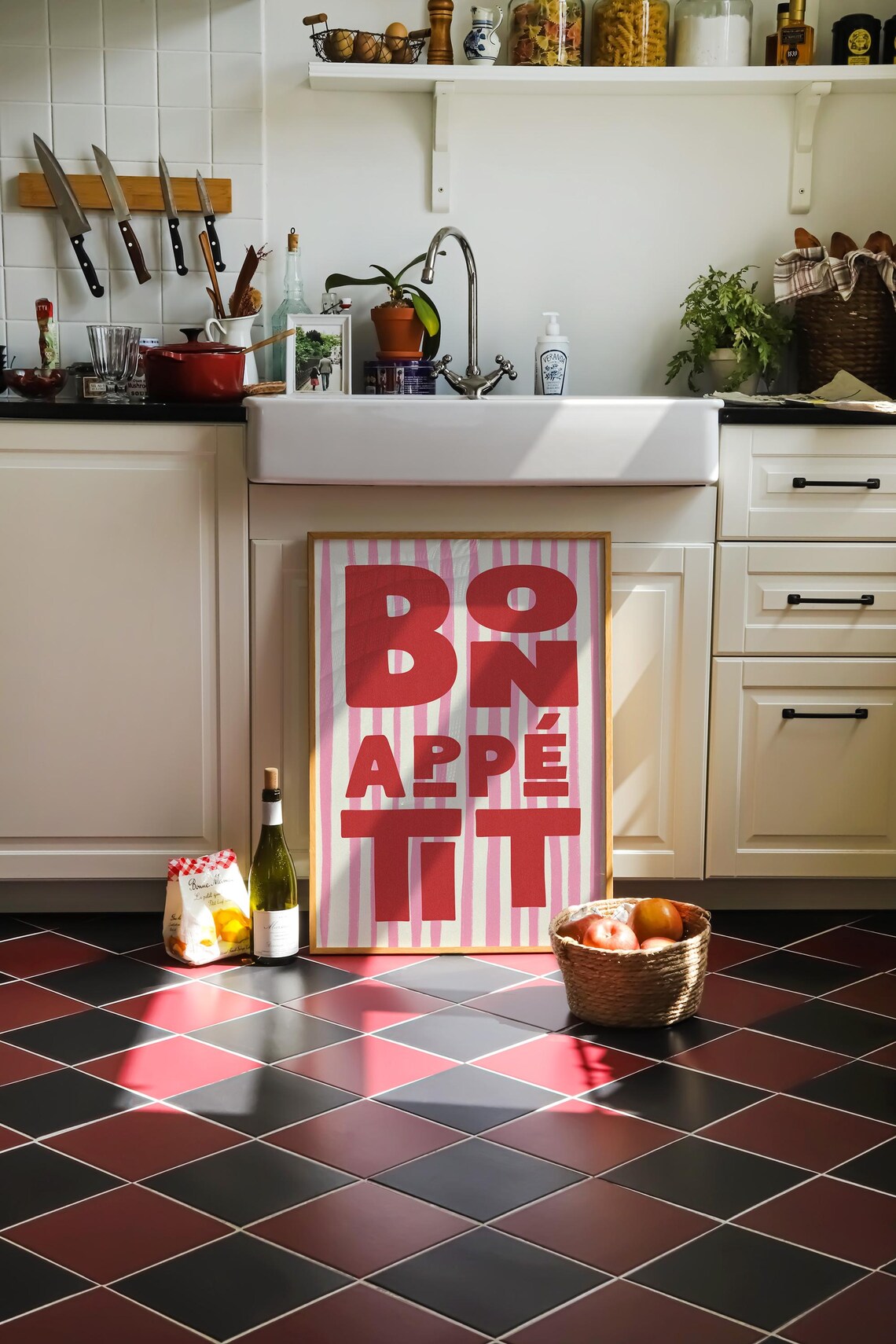 Bon Appetit Kitchen Wall Art, French Quote Poster - Image 3
