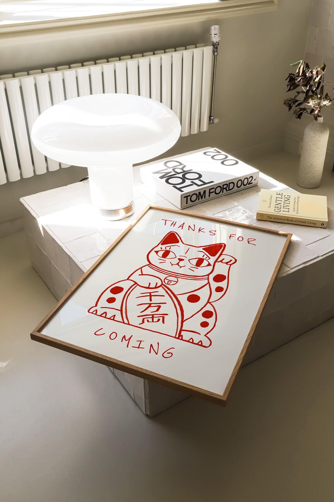 Waving Lucky Cat Thanks For Coming Poster - Image 2