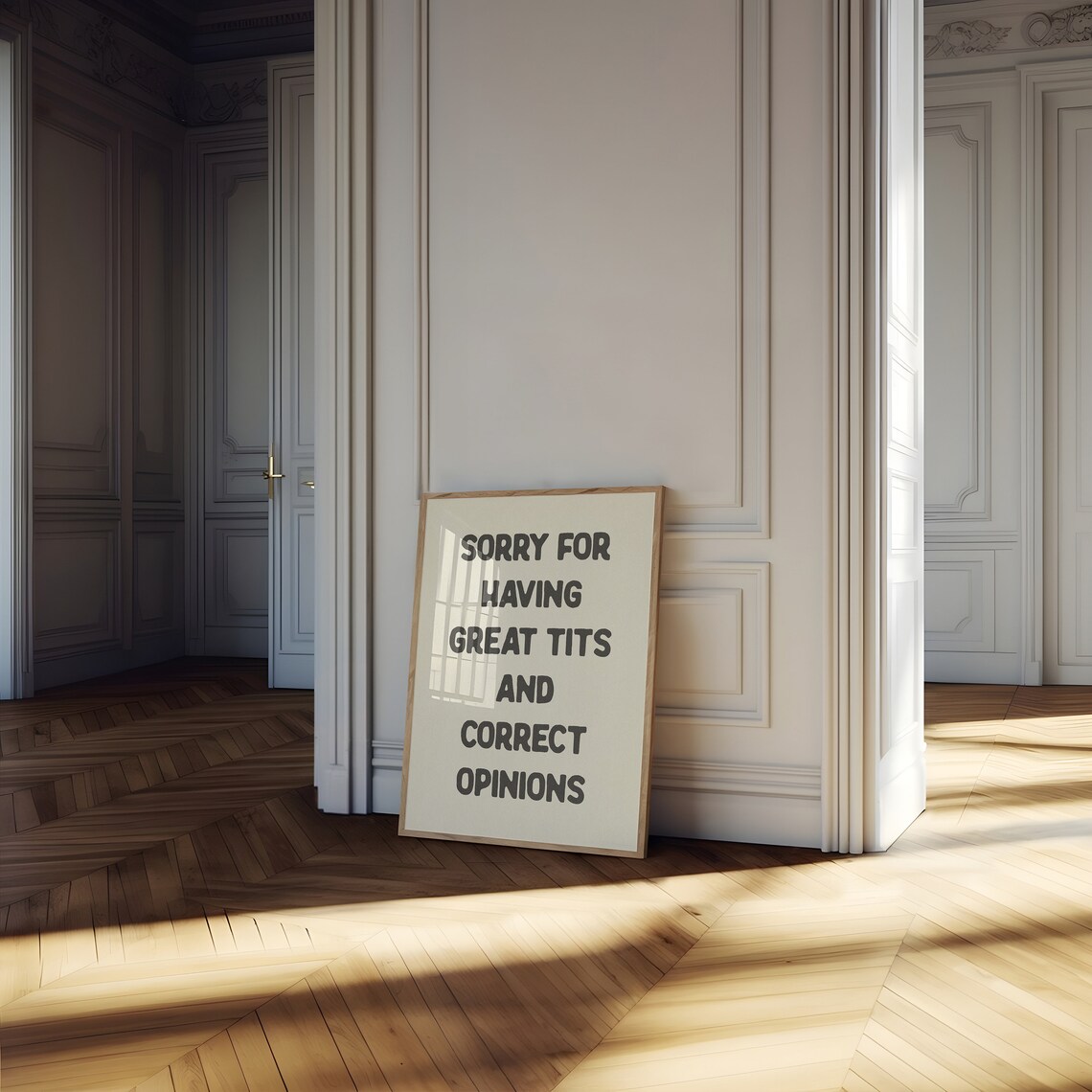 Sorry For Having Great Tits Quote Typography Print - Image 3
