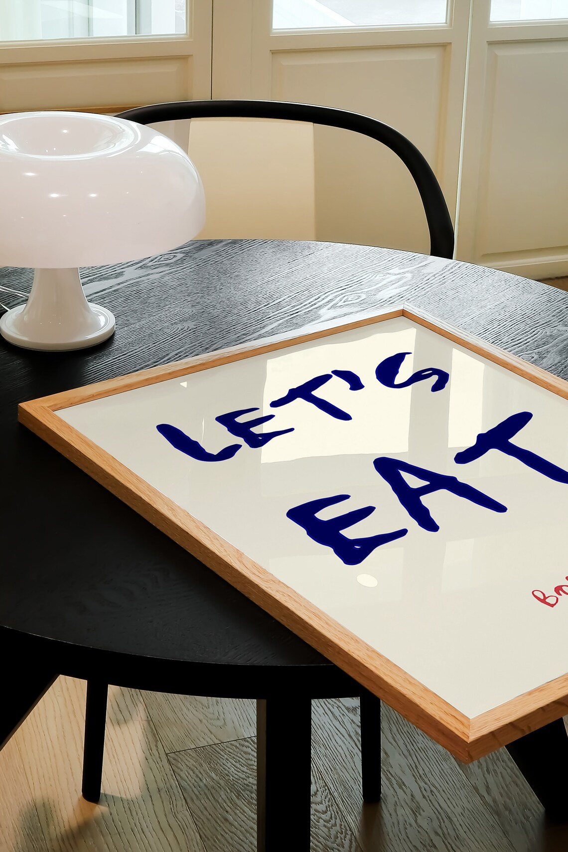 Lets Eat Kitchen Quote Art Print, Retro Typography - Image 4