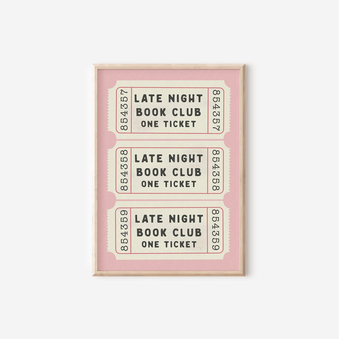 Late Night Book Club Ticket Art Print, Retro Aesthetic - Image 4