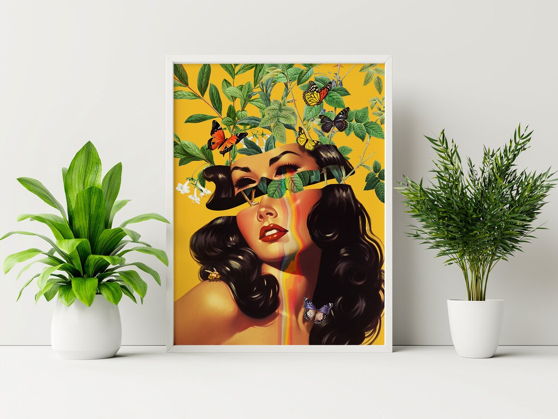 Inside Beauty V5 Retro Surreal Collage Art Print - Image 2