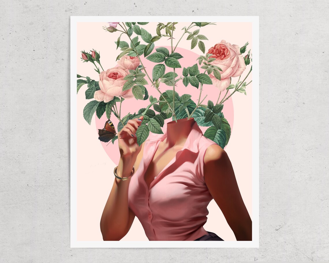 Inside Beauty V3 Retro Vintage Collage Art Print - Image 2