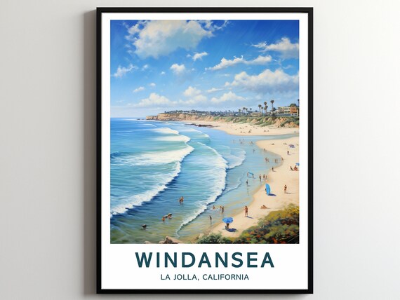 Windansea Travel Print Wall Art Windansea Surf Poster Windansea Surfing Print La Jolla Art Poster