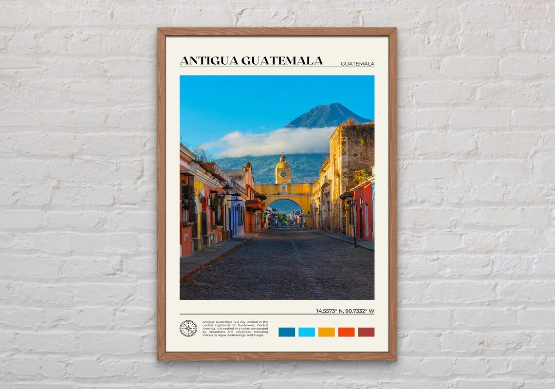Antigua Guatemala Travel Poster, Real Photo Print