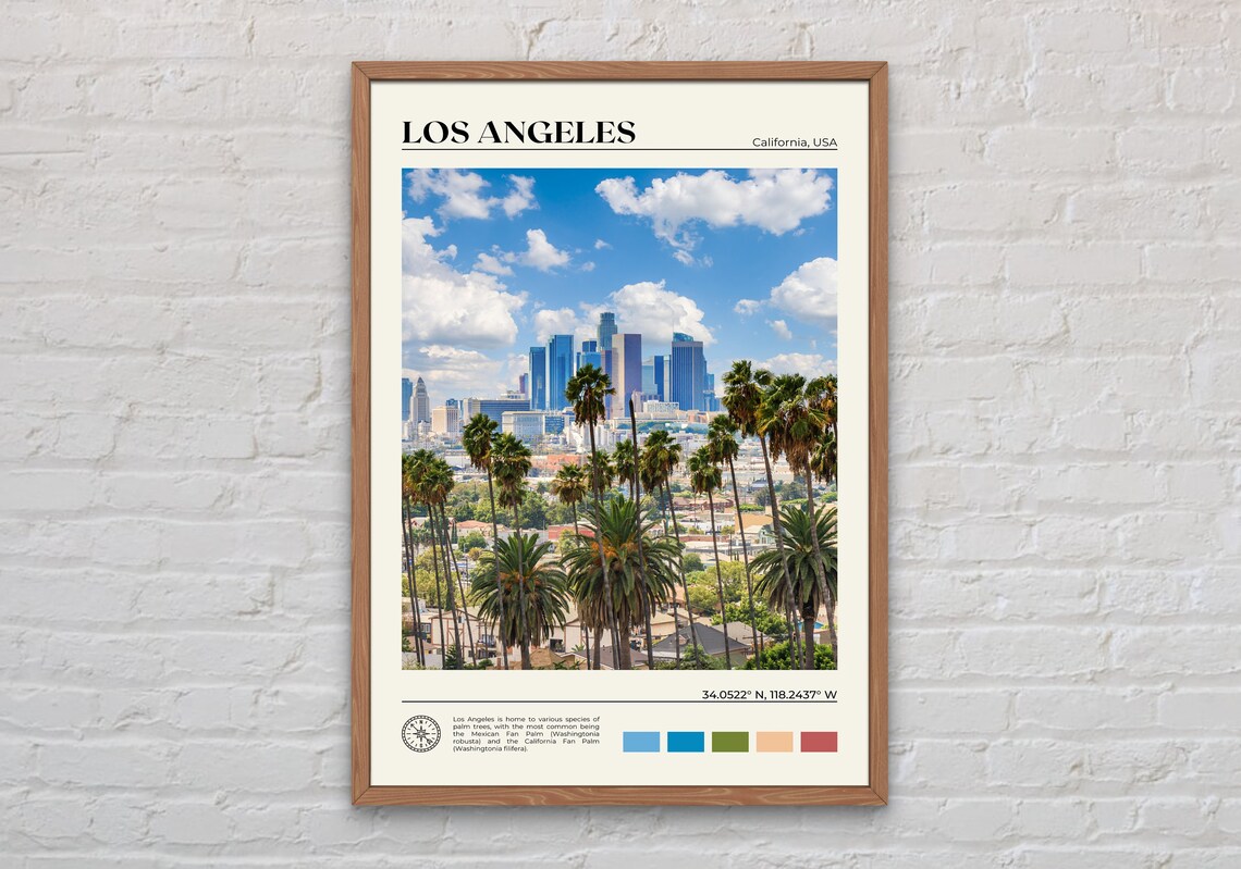 Los Angeles Travel Poster, California Photo Print