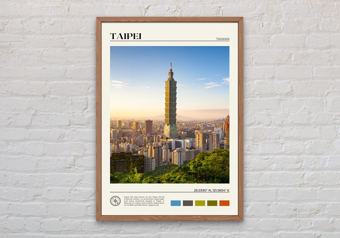 Taipei Photo Travel Poster, Taiwan Wall Art
