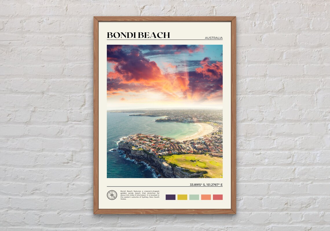 Bondi Beach Real Photo Art Print, Coastal Decor