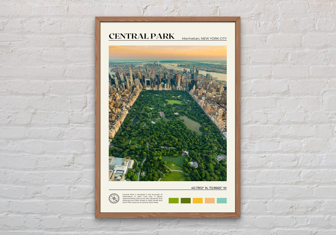 Central Park Photo, New York City Travel Poster